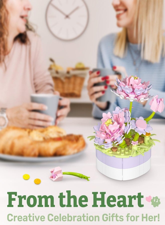 PieceRelax مجموعة ديكور بناء الزهور من PieceRelax - شجرة عيد الميلاد الصغيرة المزروعة في أصيص - إكسسوارات منزلية، أفضل هدية، ديكور عيد الحب له ولها، نباتي للبالغين [KZ1216] - Image 5